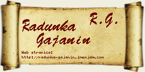 Radunka Gajanin vizit kartica